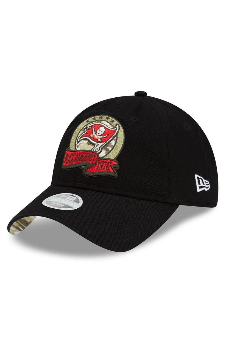 Women's New Era Black Tampa Bay Buccaneers 2022 Salute To Service 9TWENTY Adjustable Hat, Alternate, color, Black