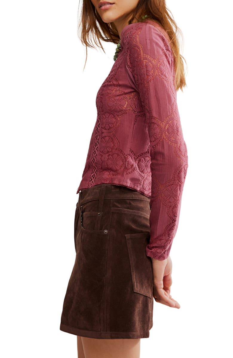Free People Jae Button-Up Top, Alternate, color, Crushed Berry