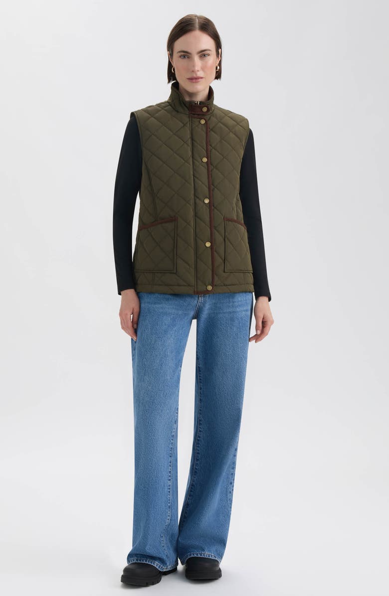 Hunter Diamond Quilted Vest, Alternate, color, Hunter Green