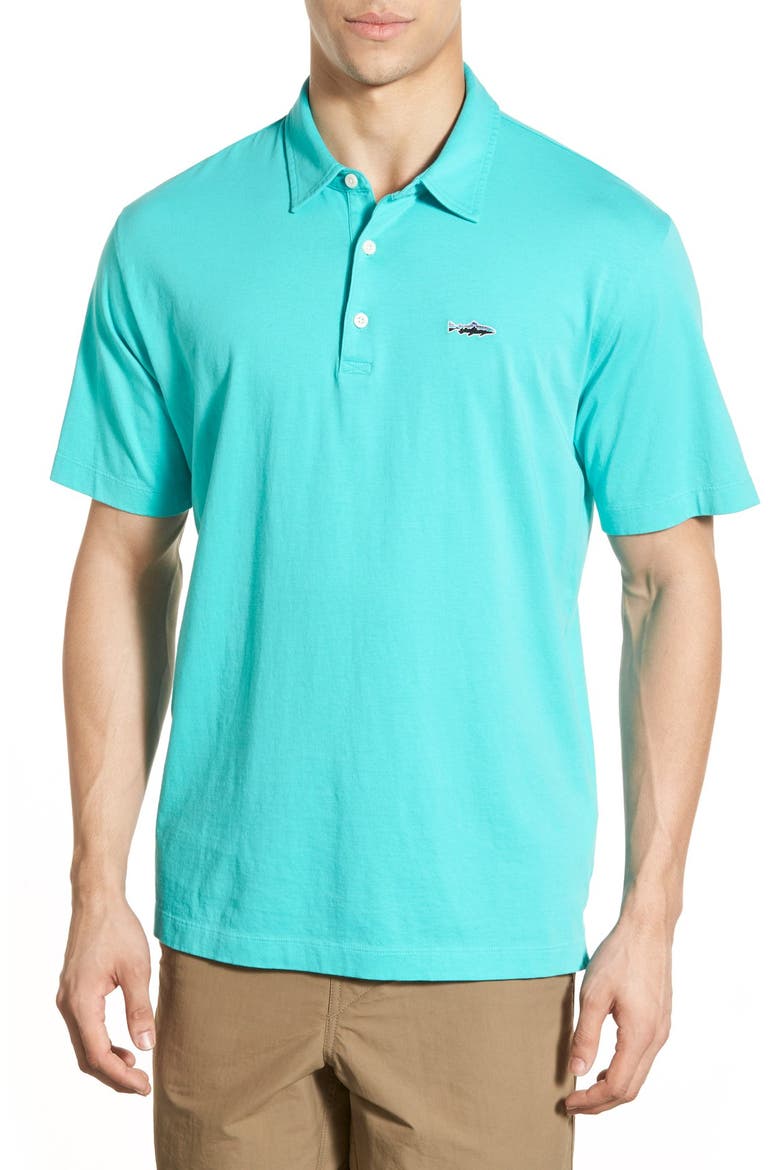 Trout Fitz Roy Regular Fit Organic Cotton Polo, Main, color, HOWLING TURQUOISE