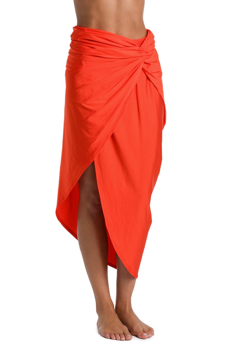 Solids Convertible Faux Wrap, Alternate, color, FLAME