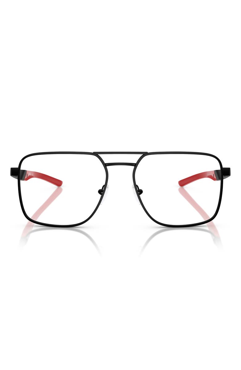 Scuderia Ferrari 56mm Square Optical Glasses, Main, color, Matte Black