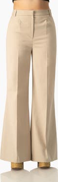 IVONNE Wide-Leg Flare High-Waist Tailored Pants