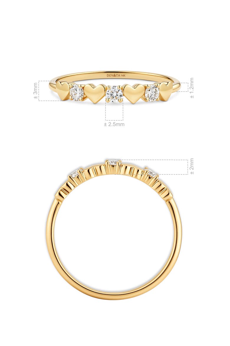 Heart Lab Grown Diamond Ring in 14K Gold, Alternate, color, Yellow Gold