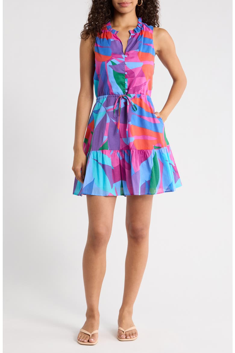 Vemmy Abstract Print Itzelk Shift Dress, Main, color, MAGENTA-BLUE-GREEN