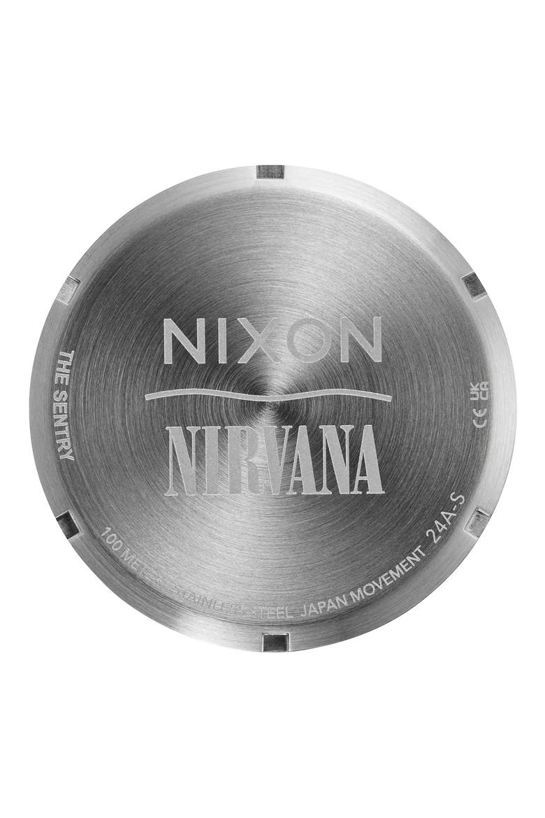 Nirvana Sentry Leather Strap Watch, 42mm, Alternate, color, UNPLUG FADE