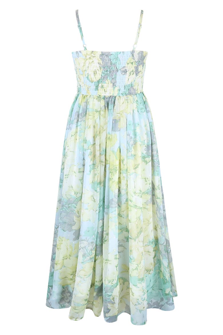Kids' Clip Dot Chiffon Maxi Dress, Alternate, color, MINT/ YELLOW