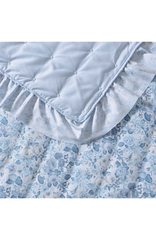 Laura Ashley Quartet Quilt & Sham 3-piece Set In Cashmere Blue