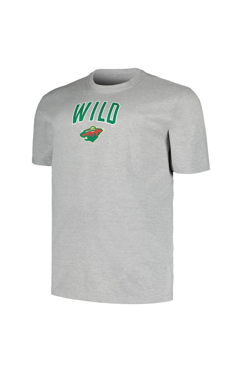 PROFILE Men's Profile Heather Gray Minnesota Wild Big & Tall Arch Over Logo T-Shirt, Alternate, color, Heather Gray