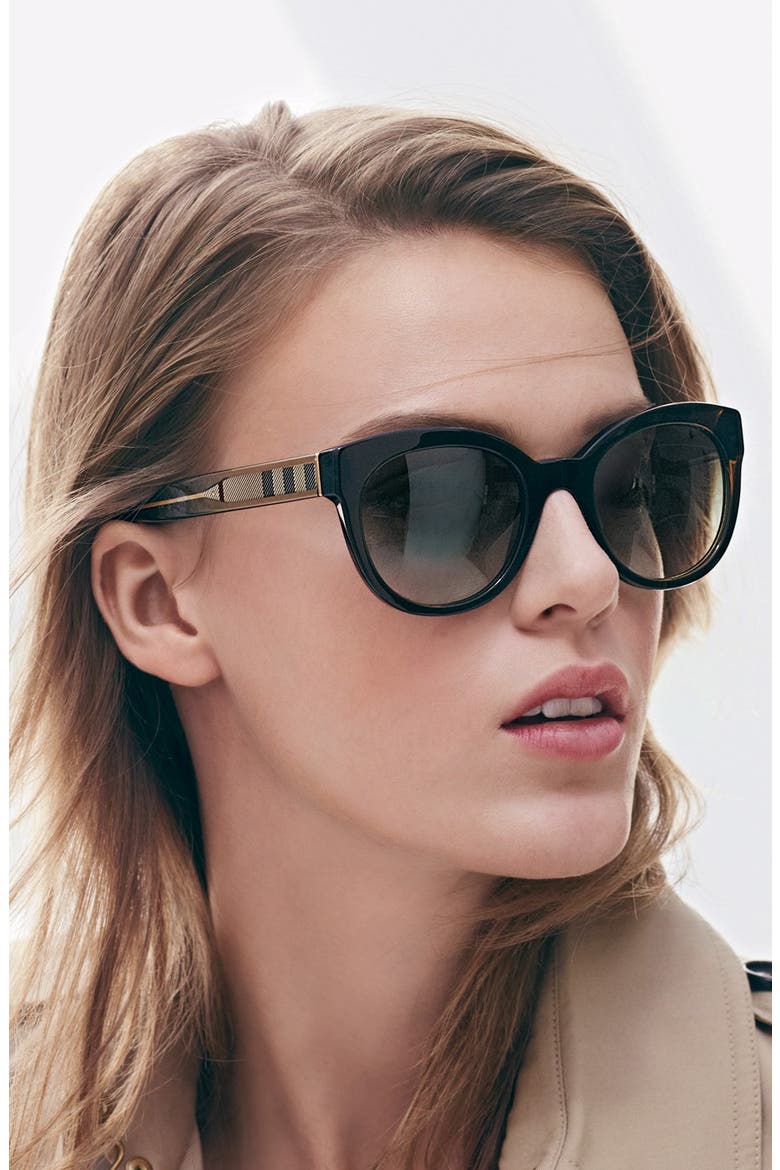 52mm Retro Sunglasses, Alternate, color, BLACK