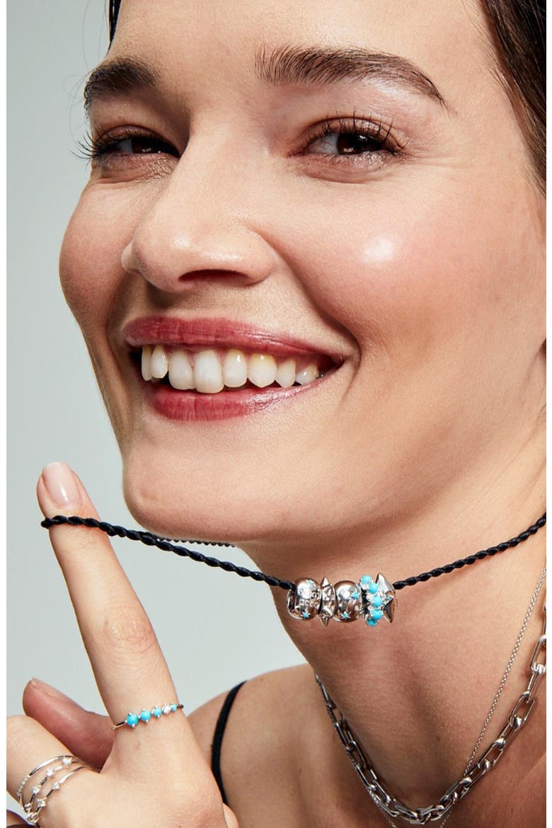 Diamond & Turquoise Celestial Charm, Alternate, color, STERLING SILVER