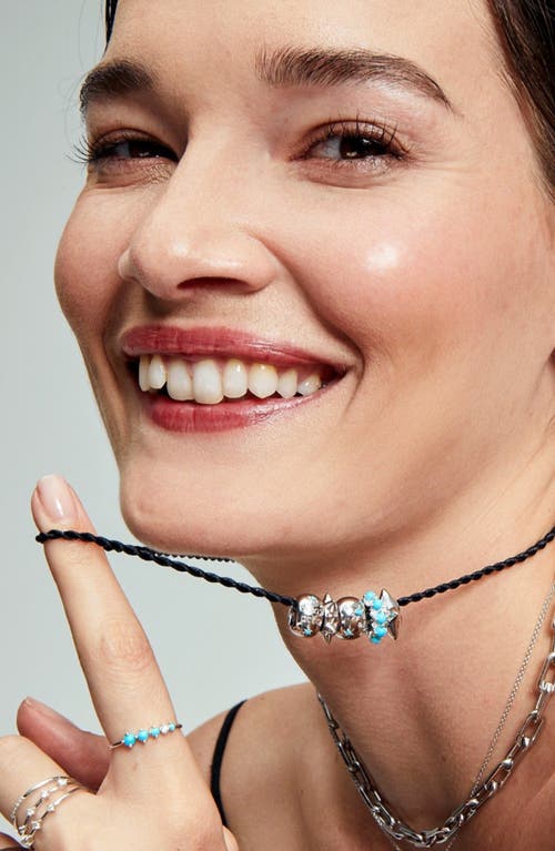 Adina Reyter Diamond & Turquoise Celestial Charm In Metallic