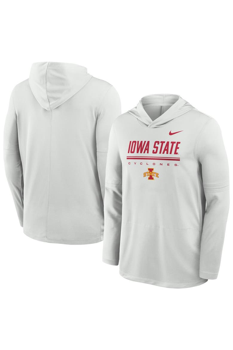 Men's Nike Gray Iowa State Cyclones 2026 Sideline Dri-FIT Lightweight Hooded Top, Main, color, Gray