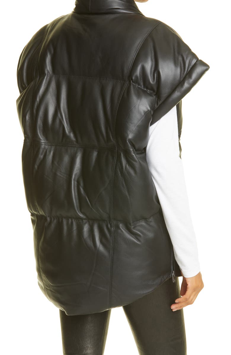 FRAME Sleeveless Leather Puffer Vest, Alternate, color,