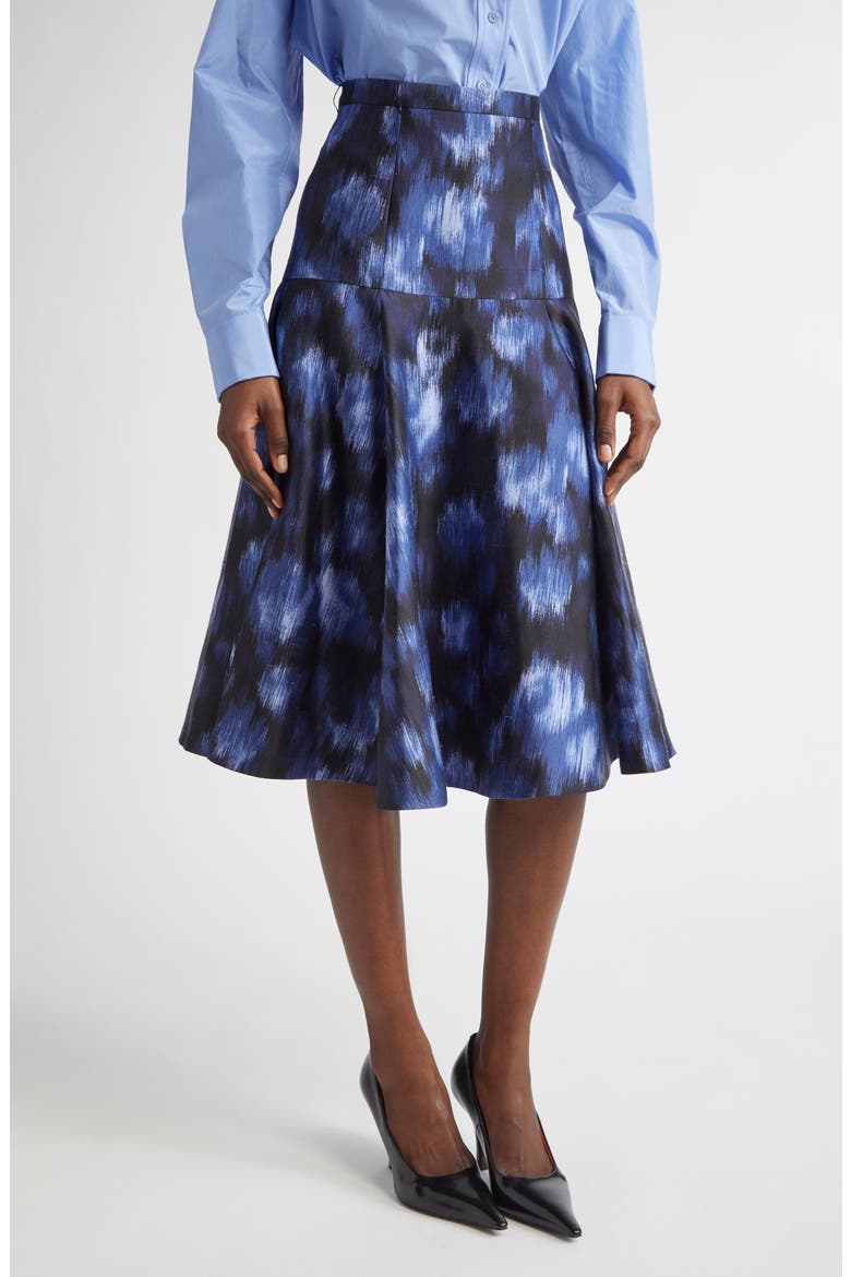 Abstract Floral Print Dance Skirt, Main, color, RIVIERA/ BLACK