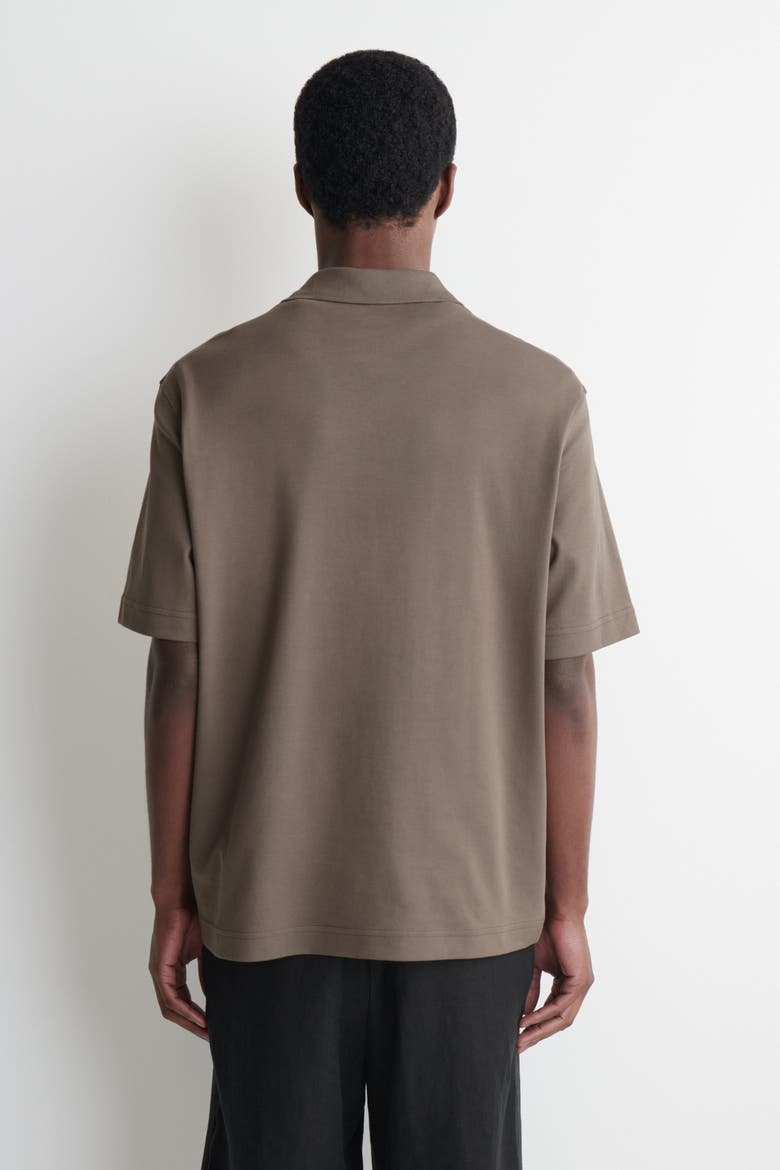 Interlock Cotton Polo Shirt, Alternate, color, DARK BEIGE