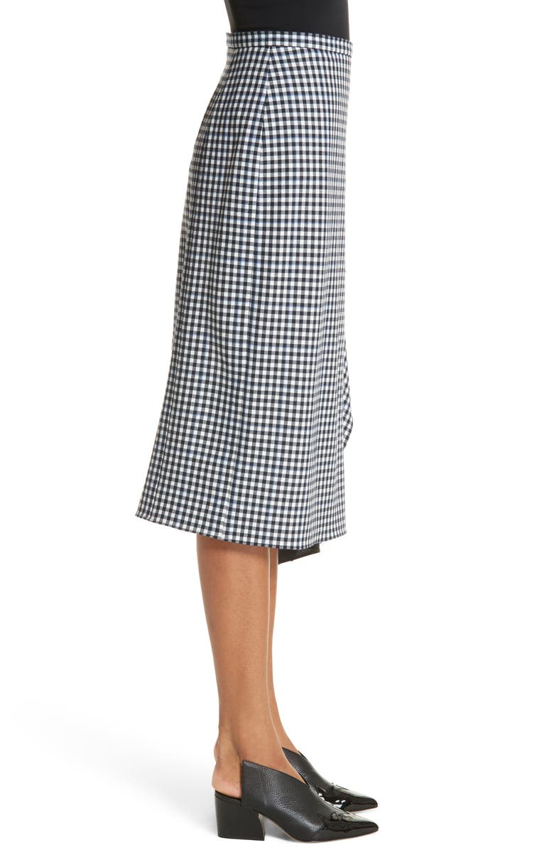 Tibi Gingham Ruffle Skirt, Alternate, color,