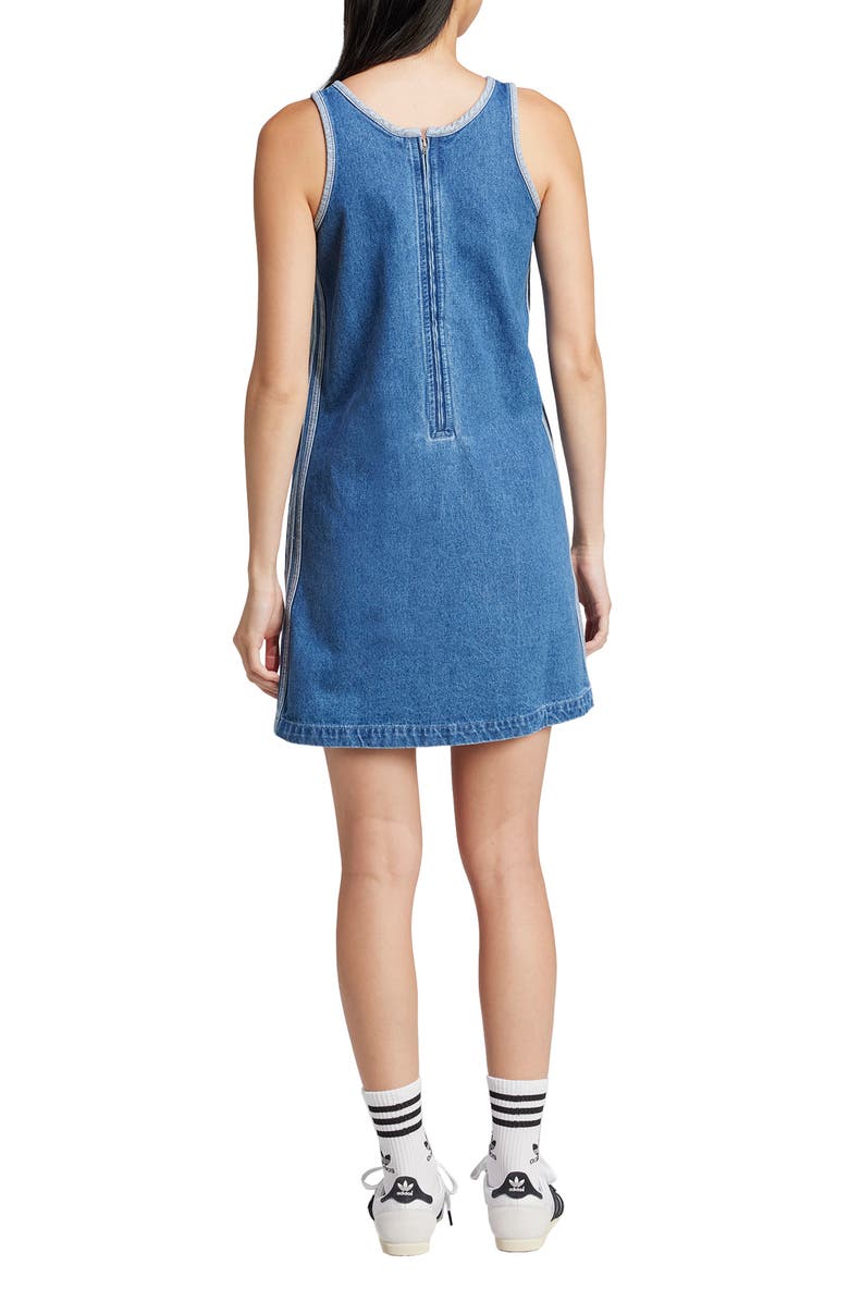 adidas Originals Adicolor 3-Stripes Sleeveless Denim Dress, Alternate, color,