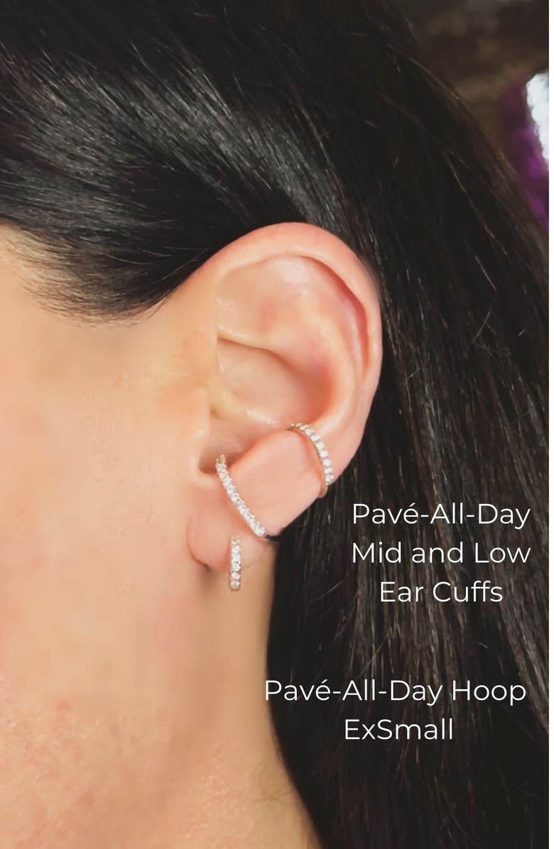 Seed2Stone Pavé-All-Day Diamond Ear Cuff, Alternate, color, Silver