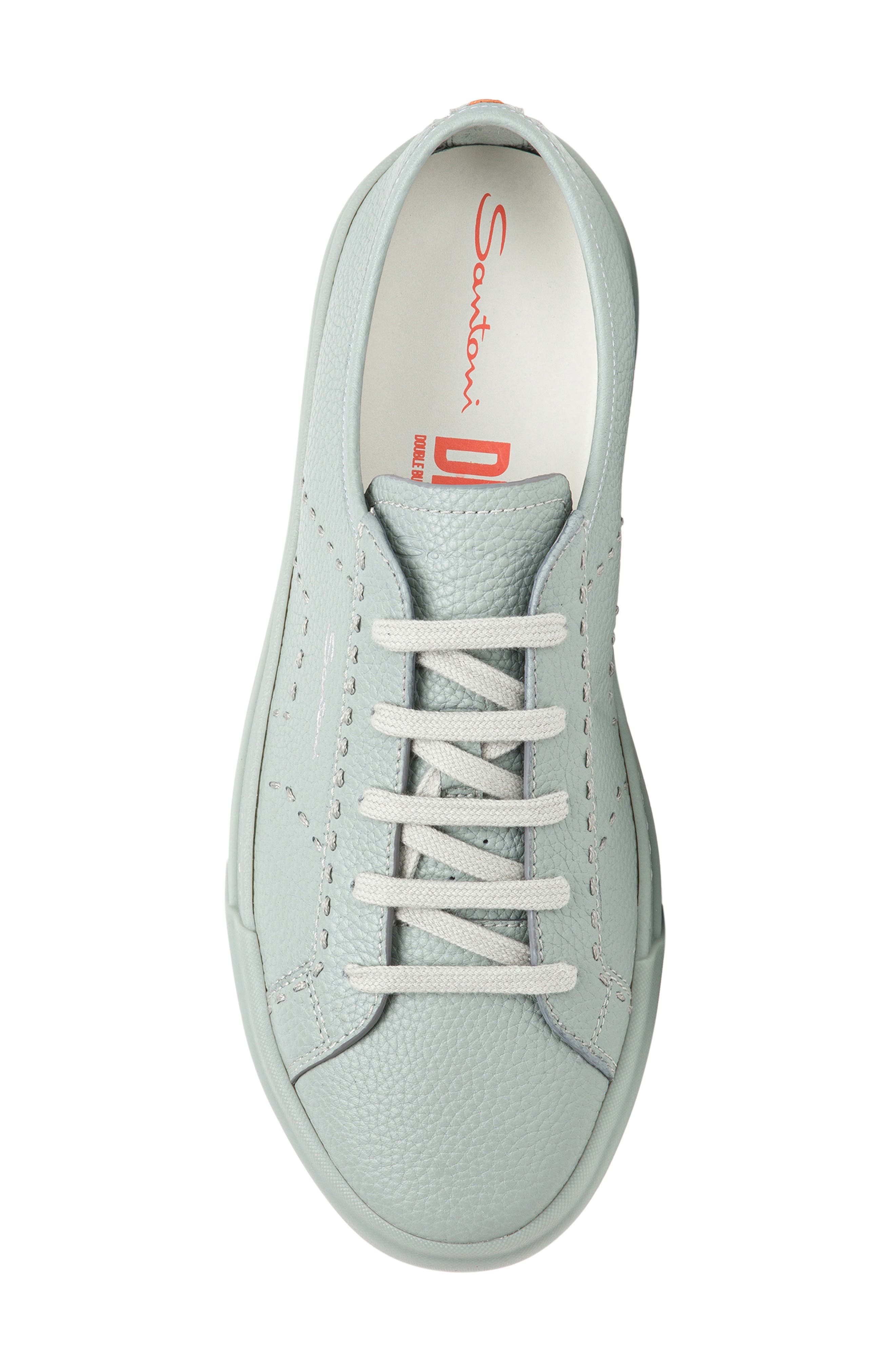 Santoni Burnished Colorblock Sneaker, Alternate, color, Light Grey