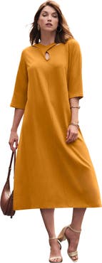 Jessica London Keyhole A-Line T-Shirt Dress