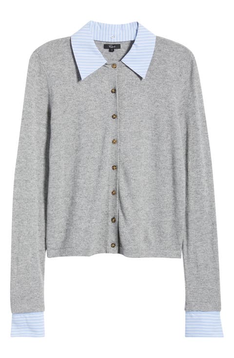 Eryn Merino Wool & Cashmere Cardigan with Removable Cuffs & Collar