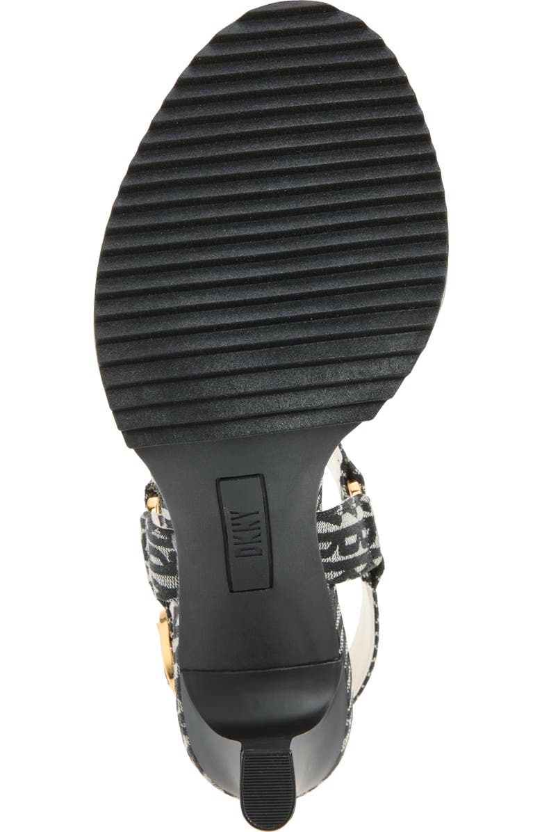 DKNY Blaire Ankle Strap Sandal, Alternate, color, Black/ Eggnog