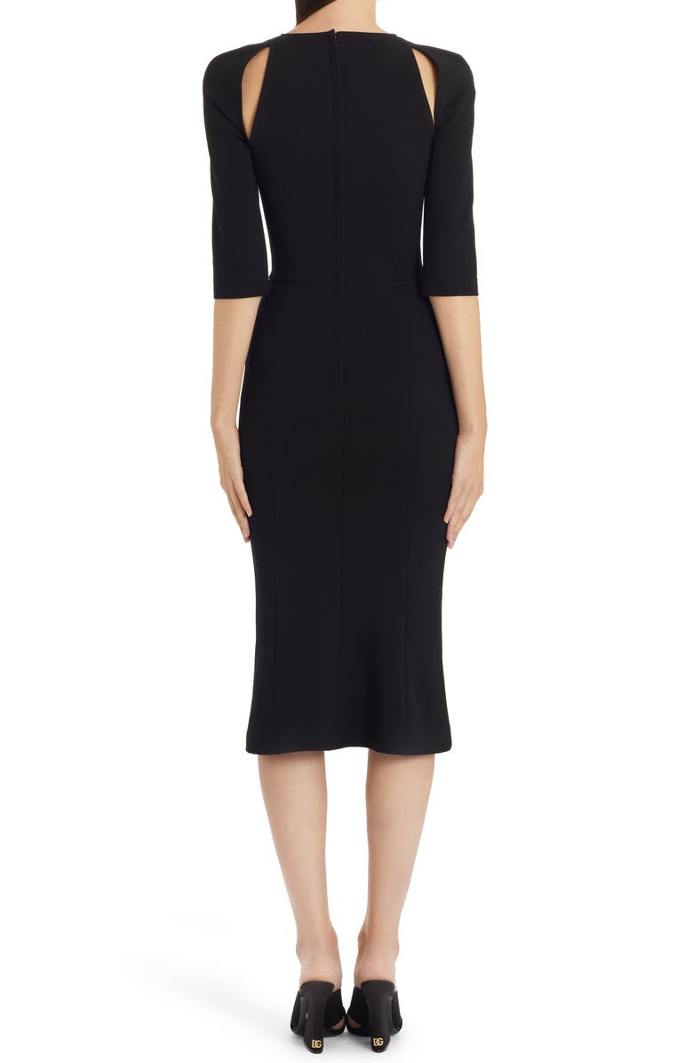 Dolce&Gabbana Cutout Jersey Midi Sheath Dress, Alternate, color, 
