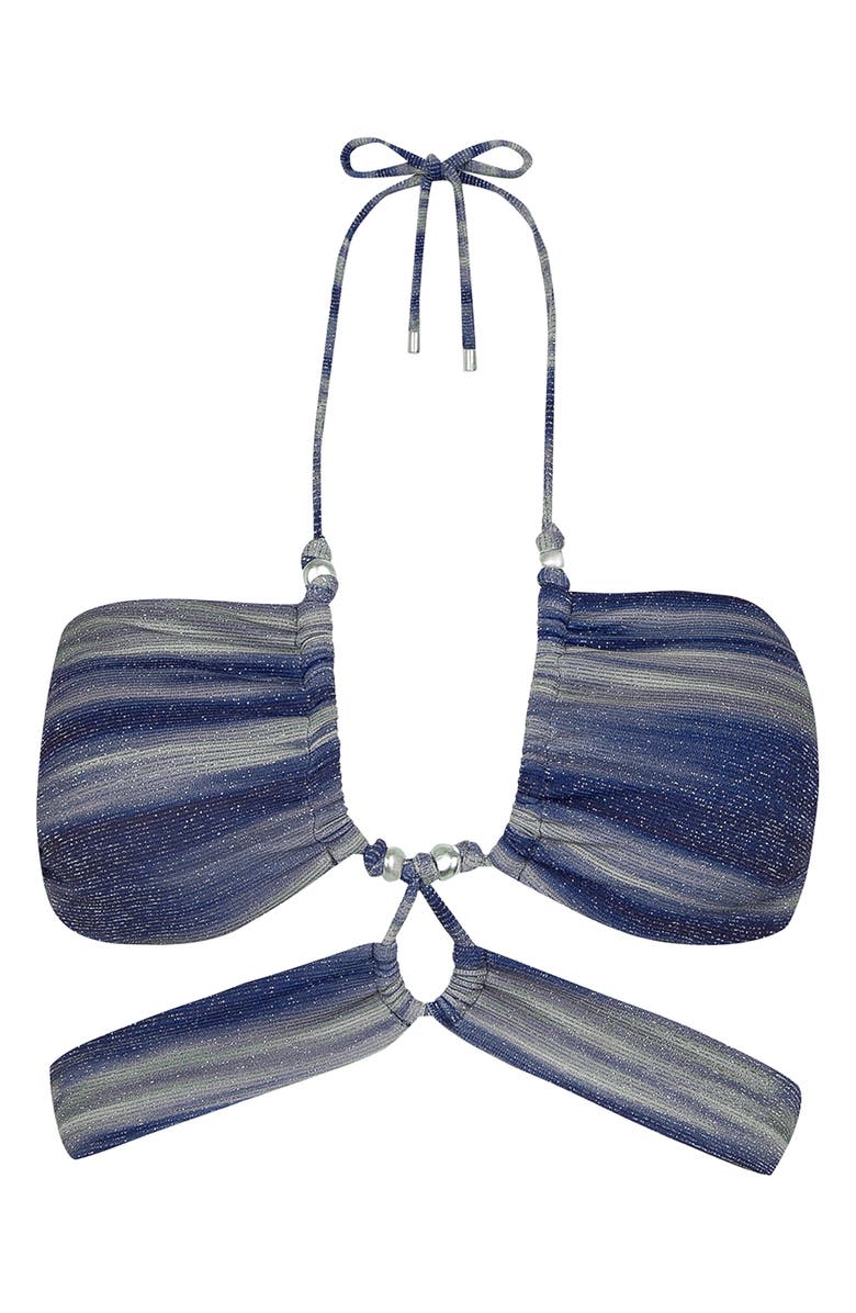 ViX Paula Hermanny Moonlight Gi Metallic Strappy Bikini Top, Alternate, color, Dark Blue Multi