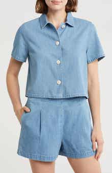 Madewell Crop Chambray Button-Up Shirt
