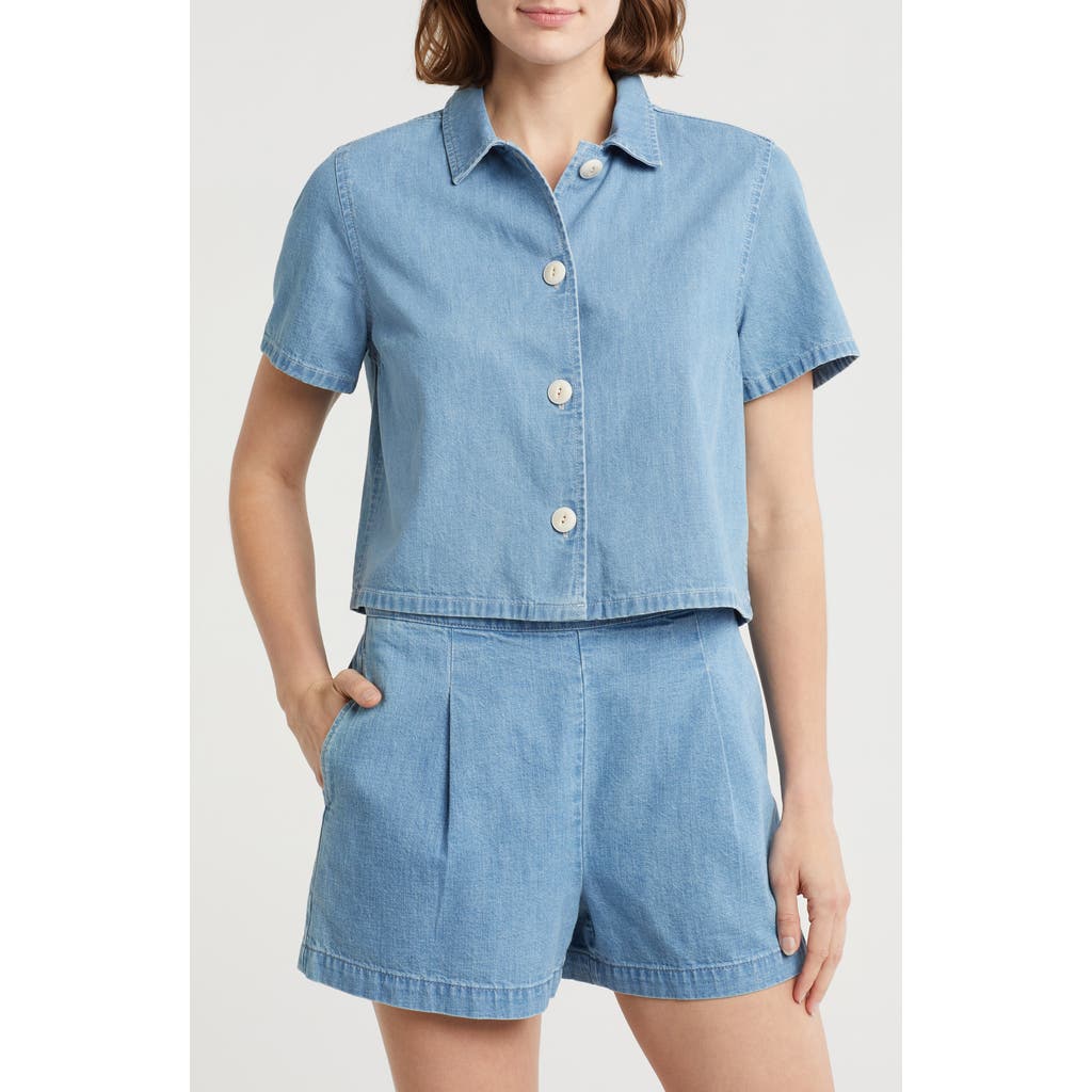 Madewell Crop Chambray Button-up Shirt
