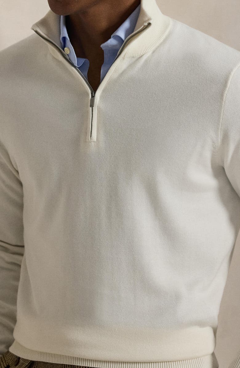 Polo Ralph Lauren Quarter Zip Cotton Sweater, Alternate, color, White