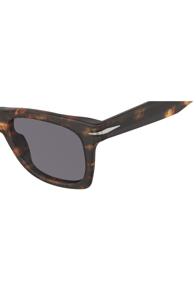 David Beckham Eyewear 53mm Rectangular Sunglasses, Alternate, color, Brown Yellow Havana/ Violet