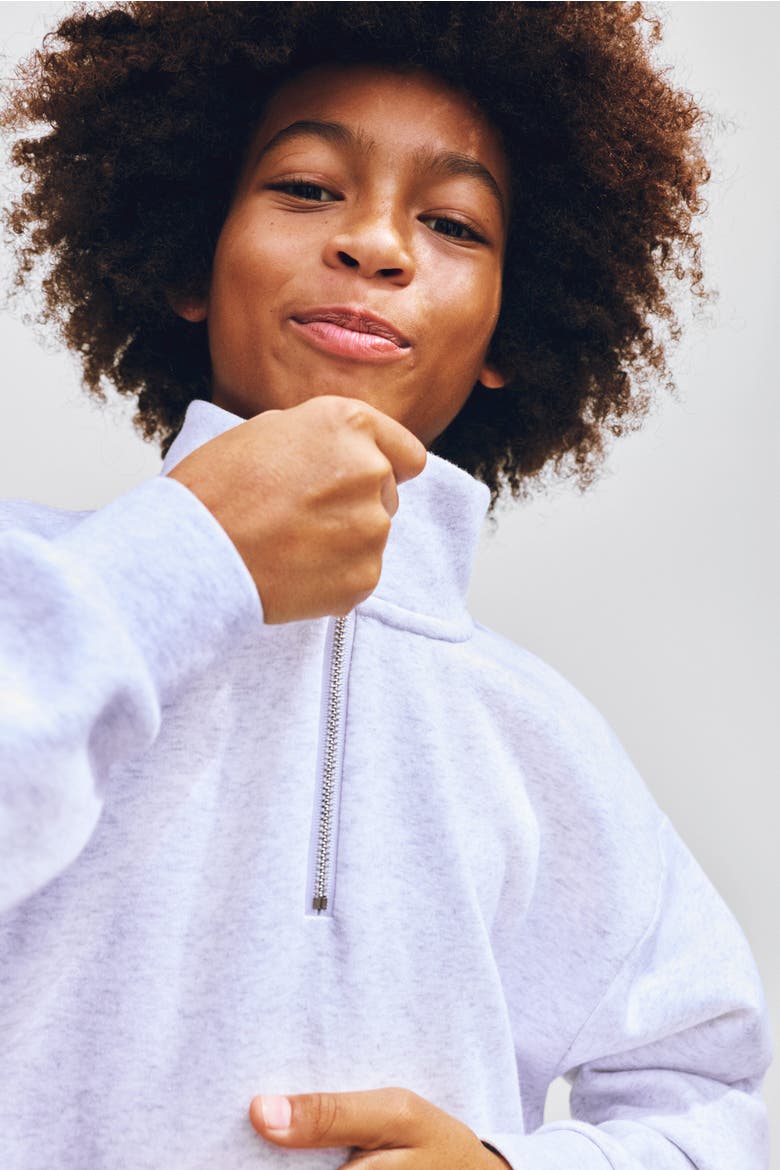 Zip-top Sweatshirt, Alternate, color, Light gray melange