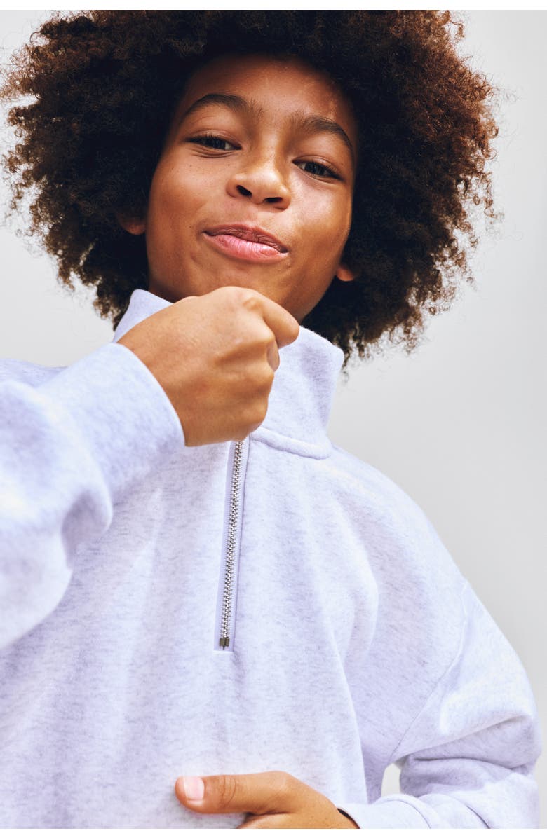 H&M Zip-top Sweatshirt, Alternate, color, Light Gray Melange