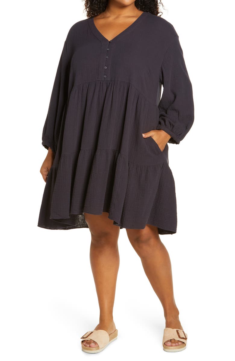 Madewell Colette Lightspun Long Sleeve Dress, Main, color, 