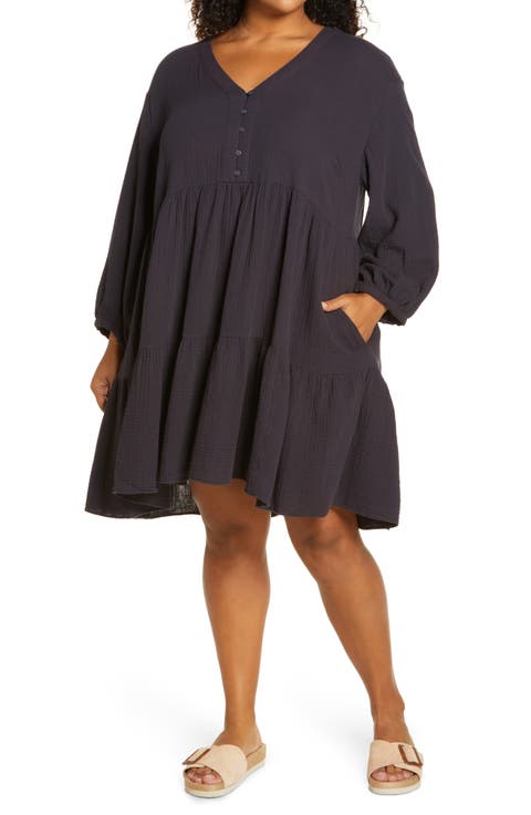 Colette Lightspun Long Sleeve Dress (Plus Size)
