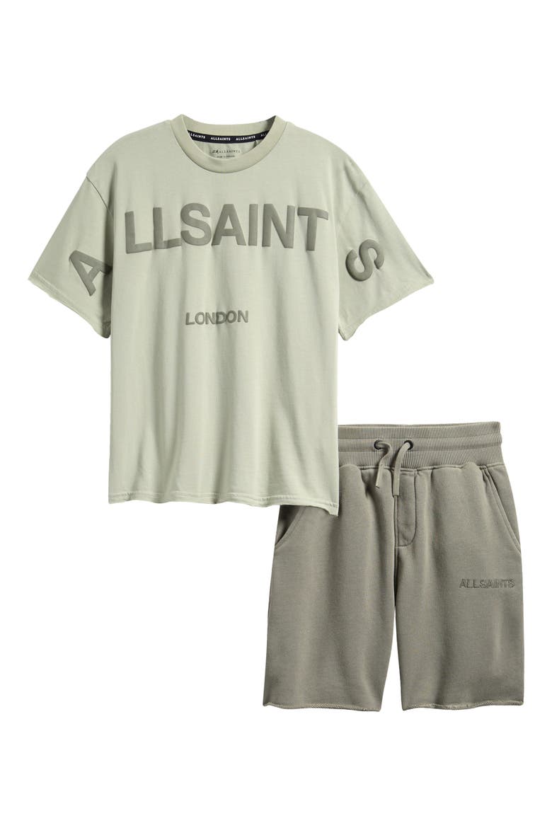 Kids' Biggie Oversized Cotton Graphic T-Shirt & Shorts Set, Main, color, GREEN