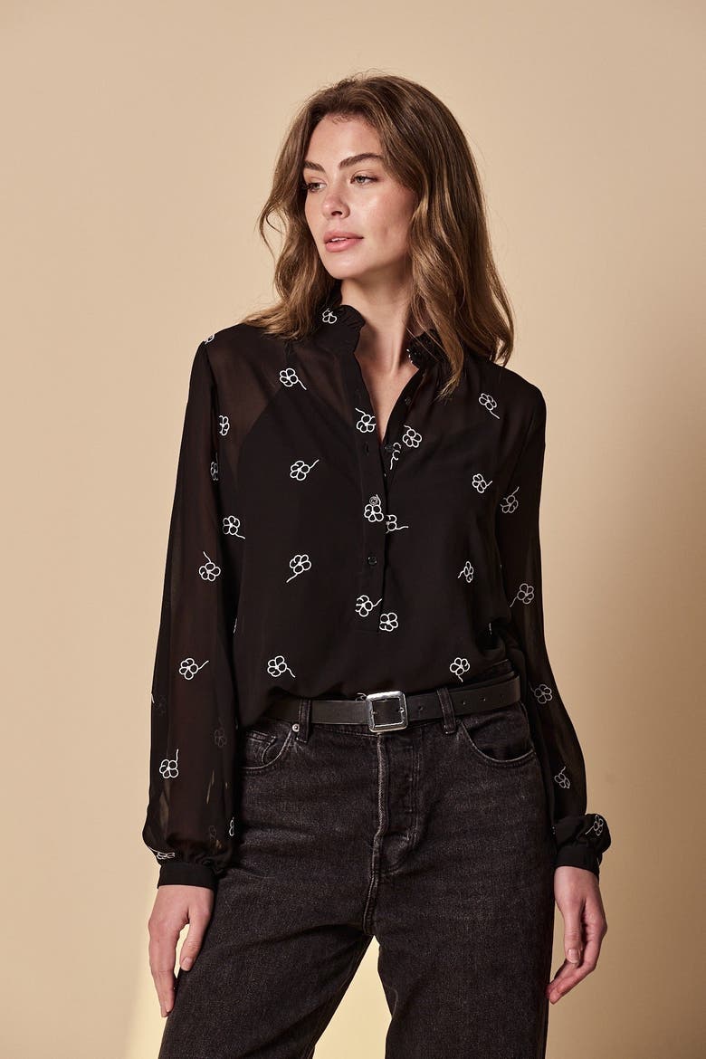 The Nica Shirt, Alternate, color, Black Embroidery