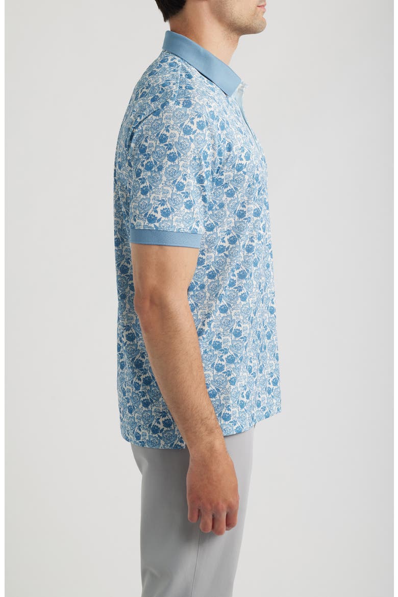 Haven Floral Performance Golf Polo, Alternate, color, BLUE SHADOW