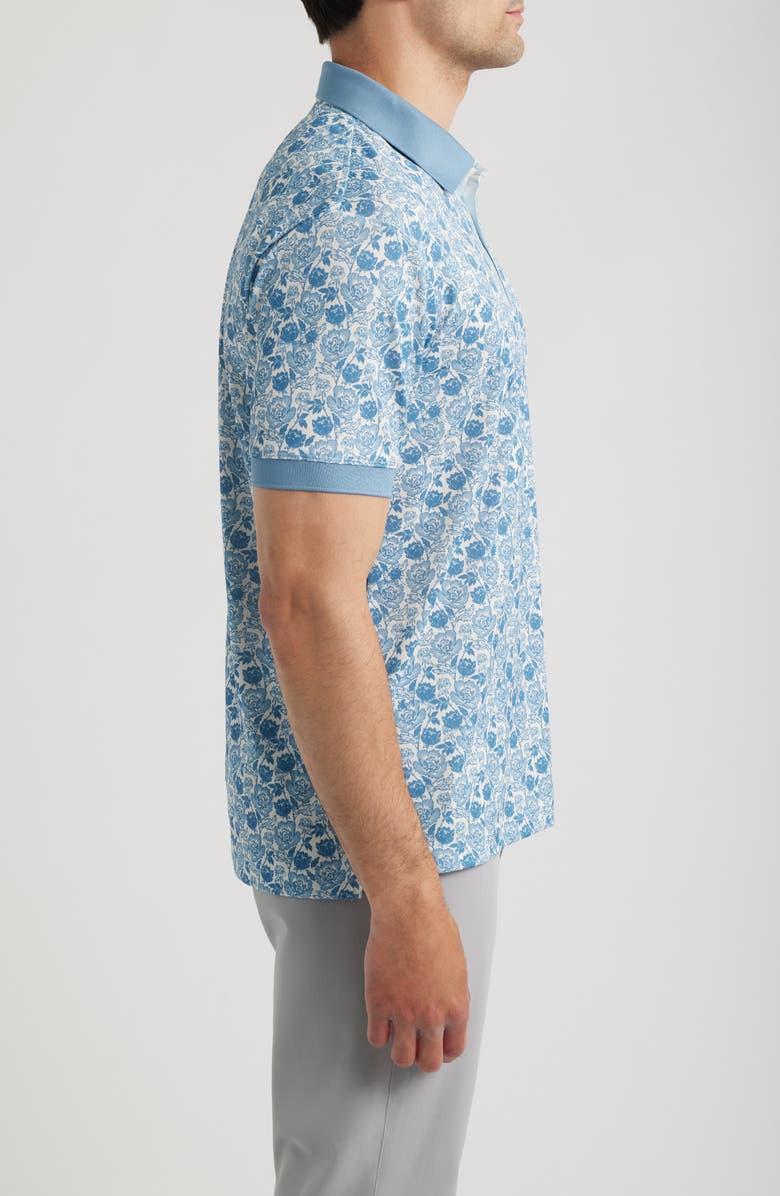 Swannies Haven Floral Performance Golf Polo, Alternate, color, Blue Shadow