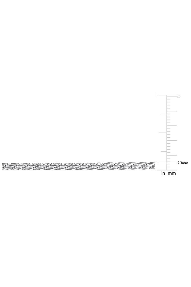 Diamond Cut Rope Chain Necklace, 2.30mm, Alternate, color, SILVER