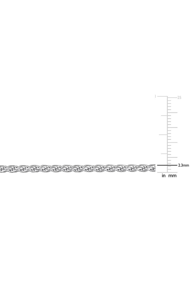 DELMAR Diamond Cut Rope Chain Necklace, 2.30mm, Alternate, color, Silver