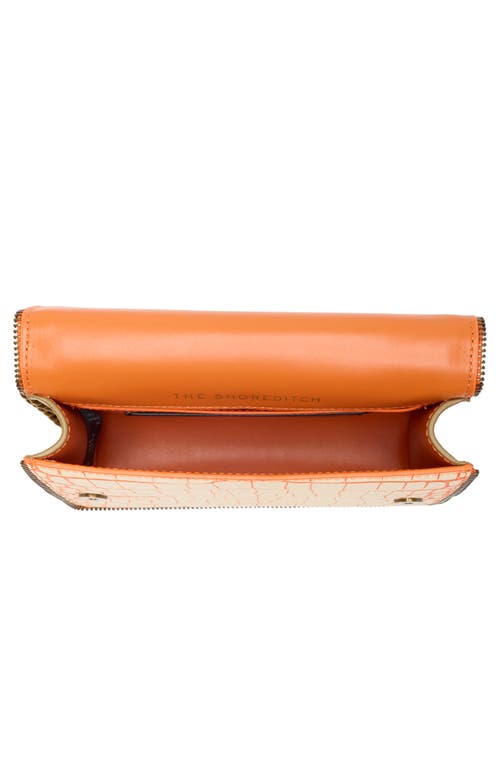 Kurt Geiger London Small Shoreditch Croc Embossed Leather Convertible Crossbody Bag In Open White