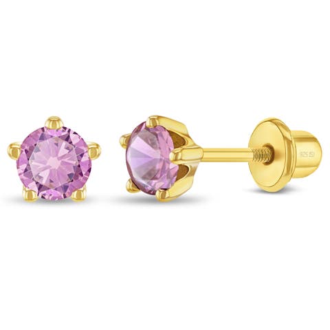 Prong CZ Solitaire Earrings