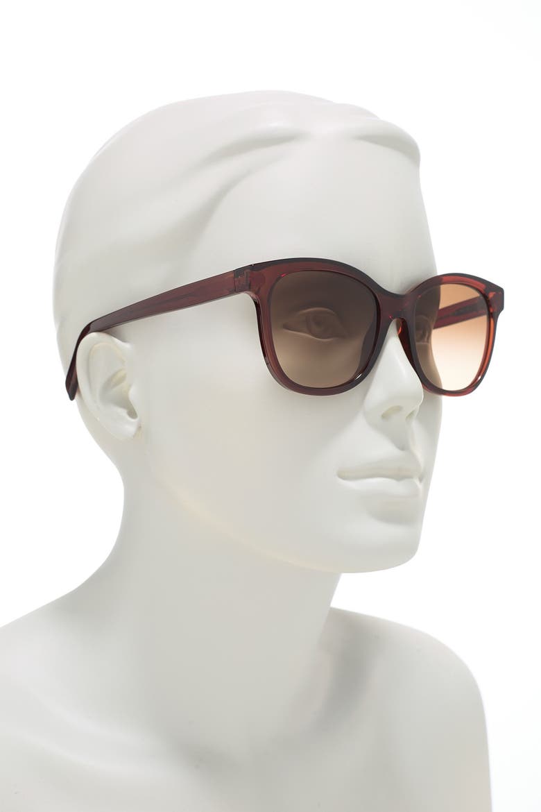 55mm Plastic Cat Eye Sunglasses, Alternate, color, CRYSTAL BROWN