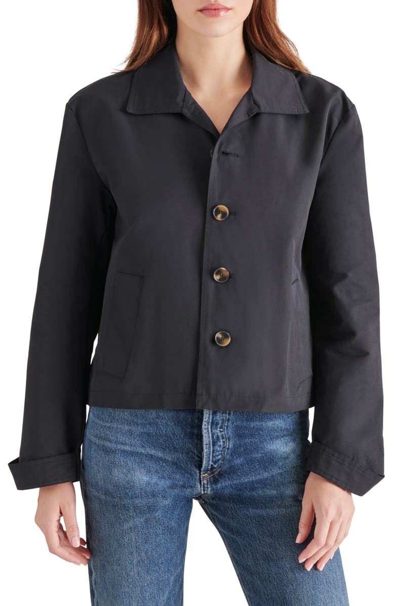 Steve Madden Cropped Trench Shirt Jacket, Main, color, 