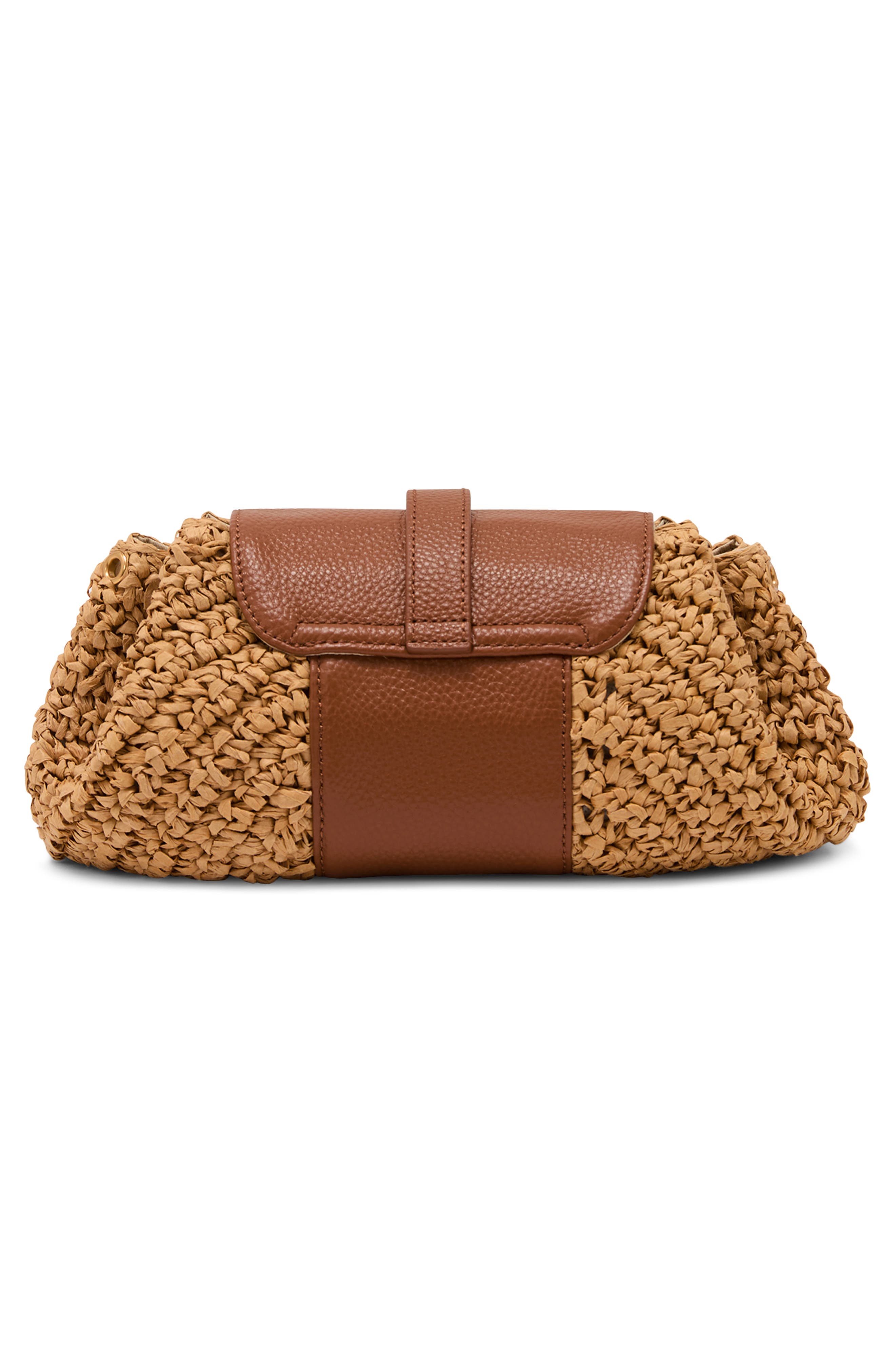 Reiss Lori Raffia Effect Shoulder Bag, Alternate, color, Natural