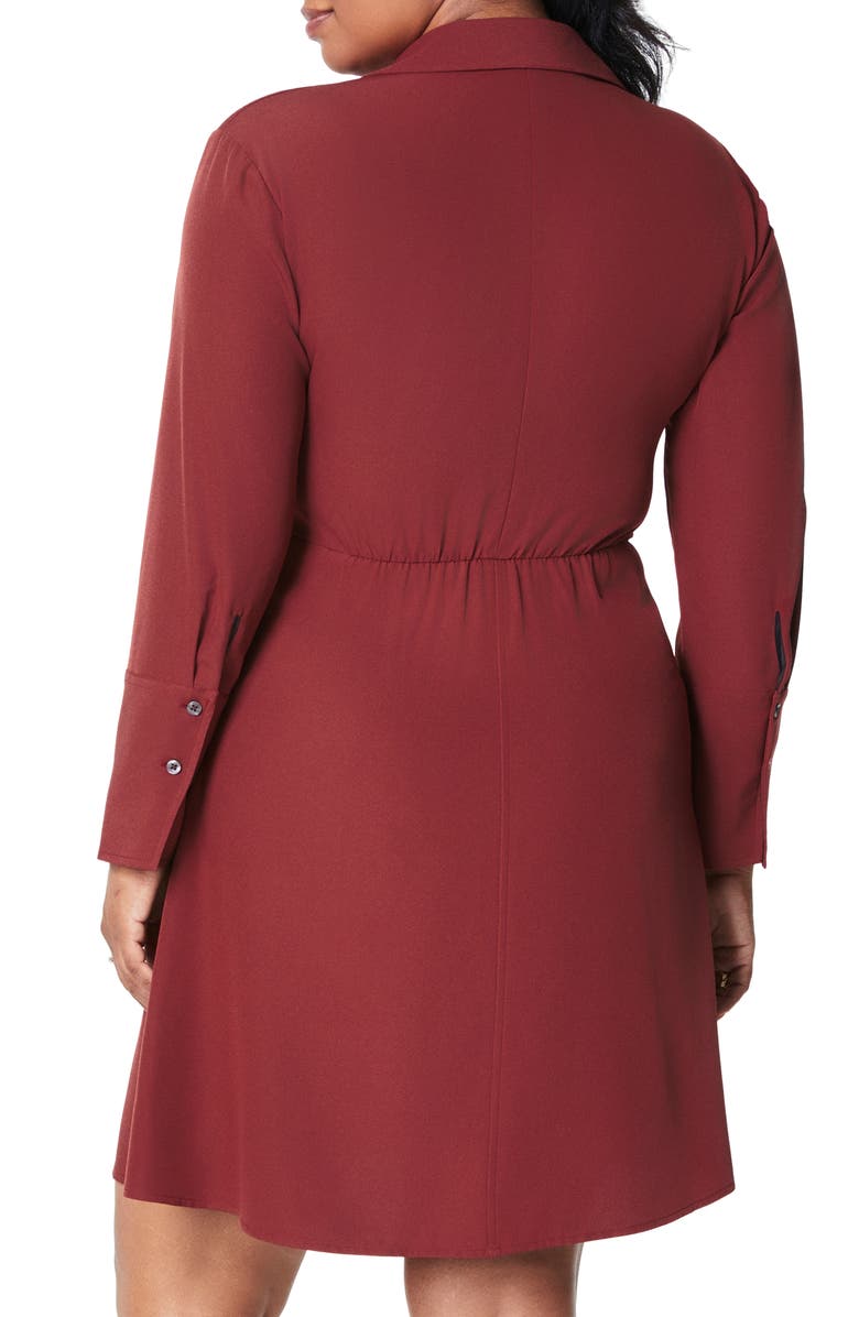 SPANX<sup>®</sup> Long Sleeve Crepe Dress, Alternate, color, Moroccan Red