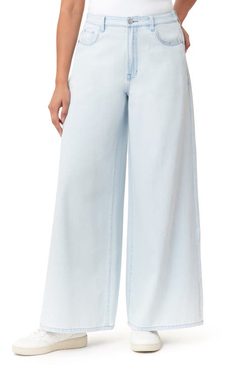High Waist Elastic Back Palazzo Jeans